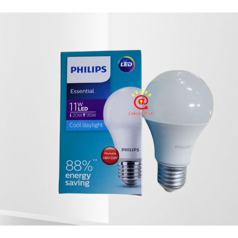 Philips Essential 11 Watt Putih LED / Philips Bulb Led 11 Watt Daylight
