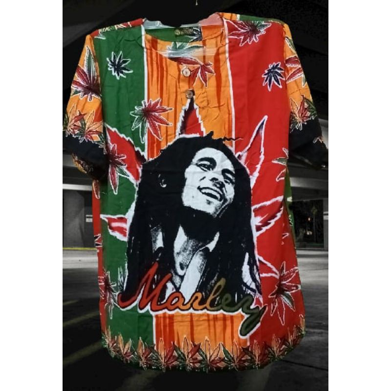 NEW UPDATE Baju Bali Bob Marley Corak Warna Random