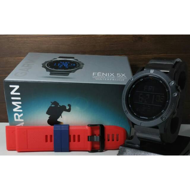 JAM TANGAN PRIA GARMIN FENIX 5 SPORT PAKET TALI CADANGAN RUBBER