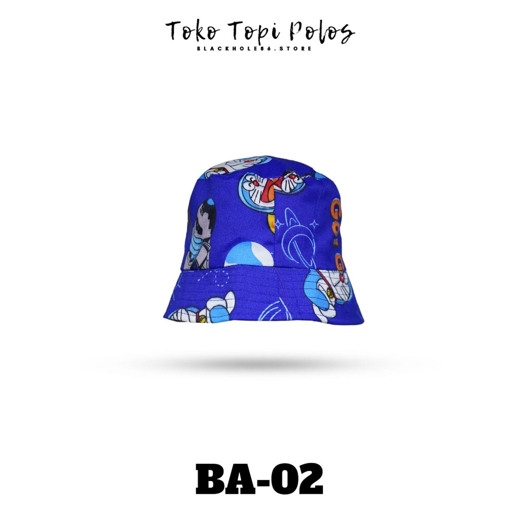 Topi Bucket Anak Bolak Balik Motif Karakter / Topi Anak Karakter 3-8 Tahun / Bucket Anak Lucu
