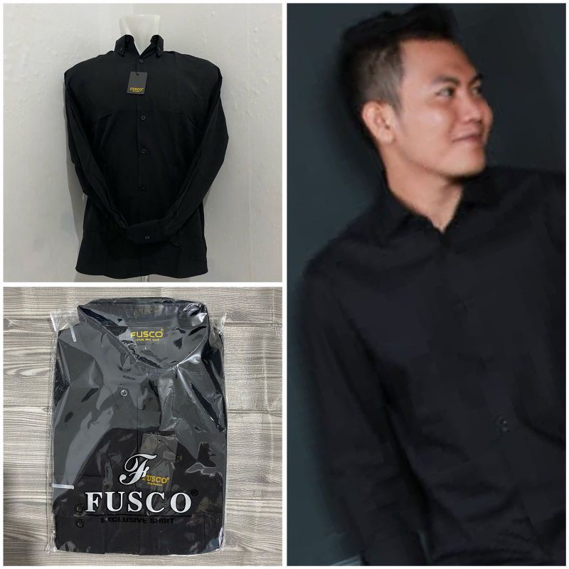 Kemeja Formal Putih Polos Tangan Panjang Merk Fusco Bahan Katun piscos Kemeja Formal Kantoran Kuliah Kerja Slim Fit Nikahan Pria Laki Laki-laki Laki Cowo S M L XL XXL