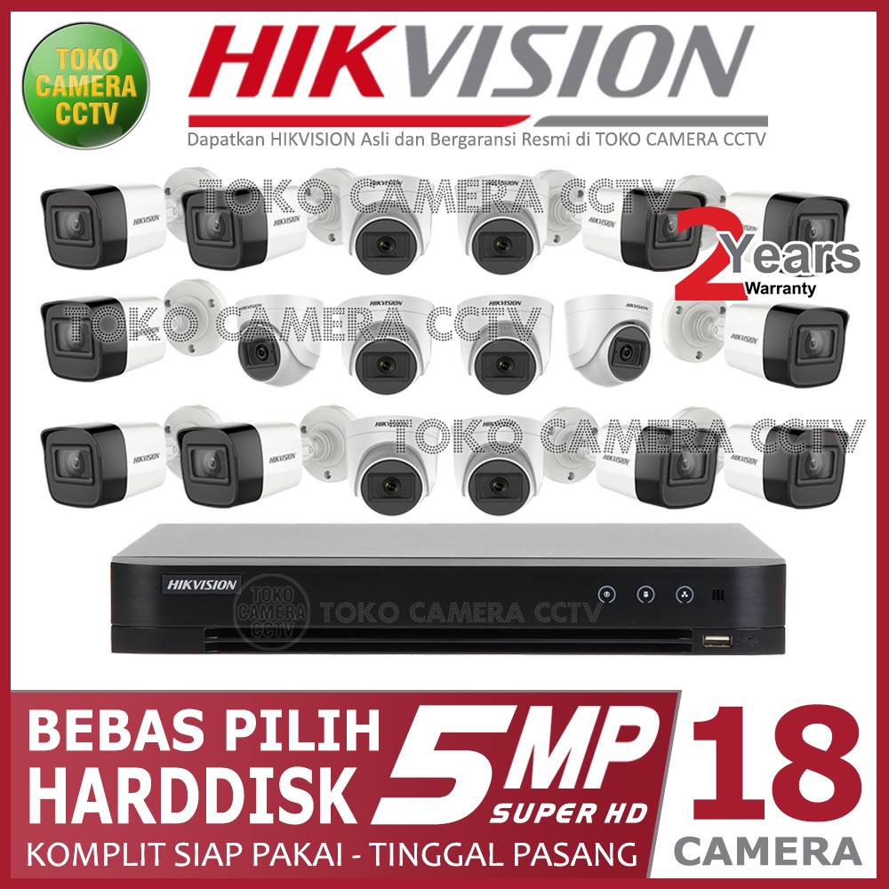 PAKET CCTV HIKVISION 5MP 32 CHANNEL 18 KAMERA