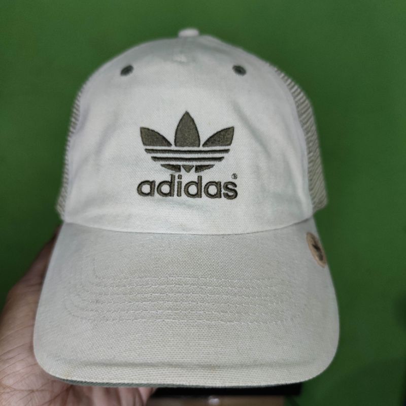 topi Adidas kembang logo bordir original second cap ori Adidas bunga trucker jaring