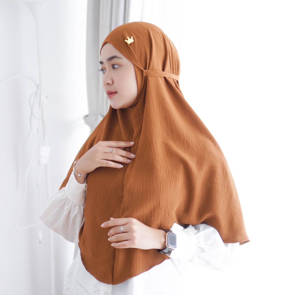 Jilbab Bergo [Crincle Airflow Premium] Ukuran 75 x 90 cm / Kerudung Instan By Glamour Hijab-4