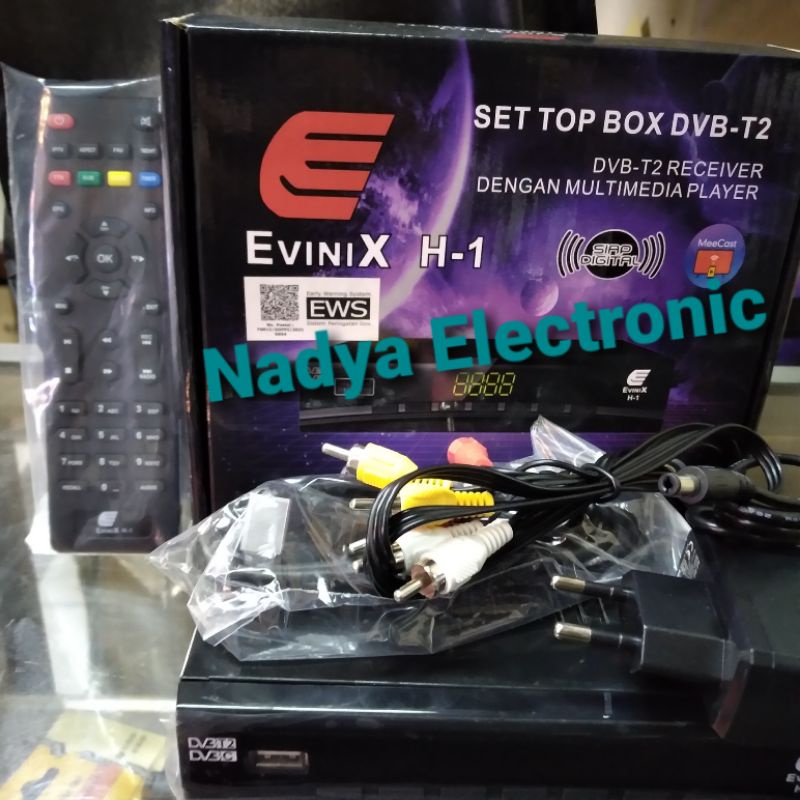 SET TOP BOX  STB DVB- T2 /DVB-C MERK EVINIX H-1 (PENGGANTI SKYBOX) H-1 EVINIX ORIGINAL ASLI