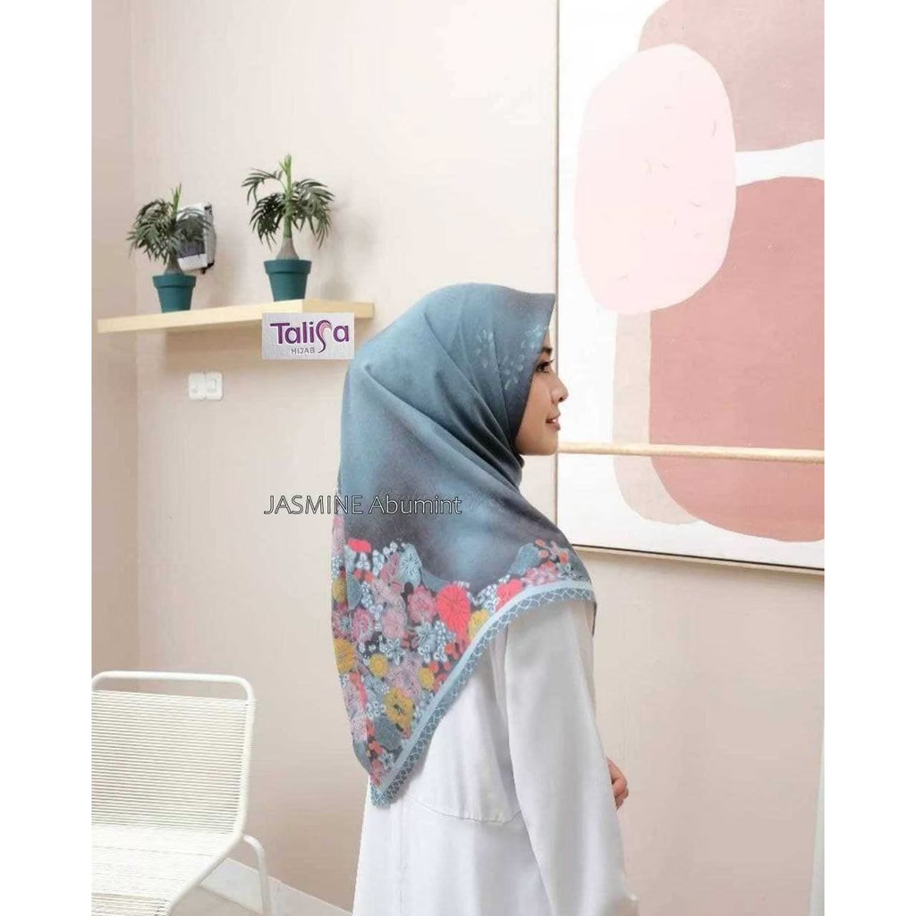 [Bisa COD] HIJAB SEGI EMPAT CORAK HIJAB S4 KOMBINASI LASER CUT