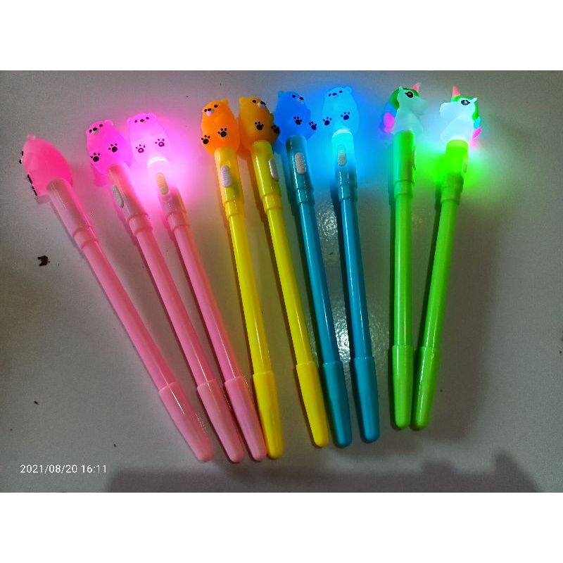 

pulpel karakter bisa nyala-pulpen unicorn nyala-pulpen ada lampunya