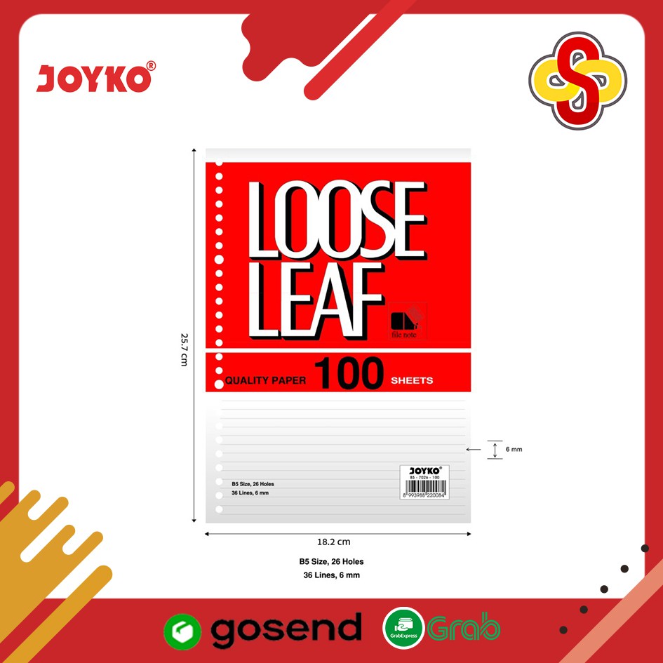 Isi Binder / Loose Leaf Joyko B5 100 Lembar