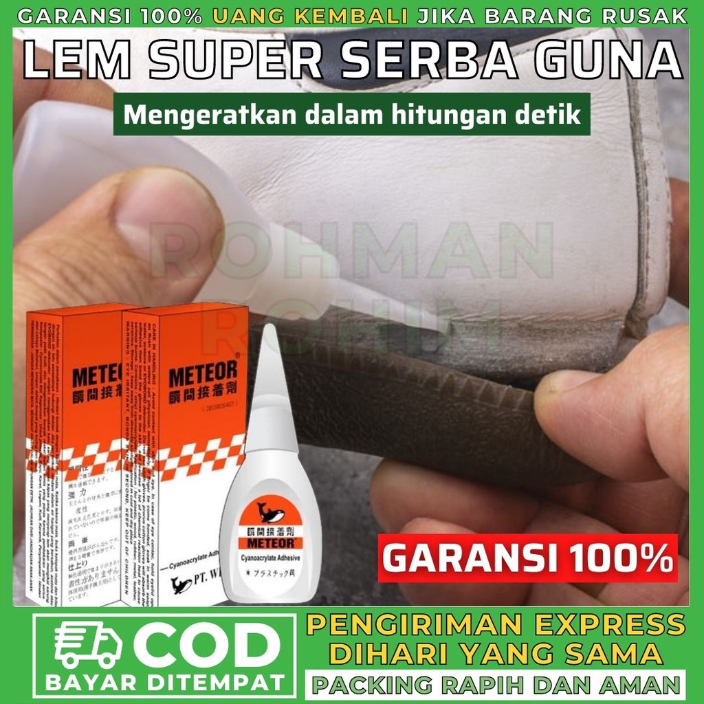 

LEM KOREA SUPER MERK METEOR MEREK JEPANG TETES CAIR SUPER GLUE KAYU AKRILIK ACRILIC ACRYLIC BESI KULIT PLASTIK KERTAS MIKA GABUS KACA KERAMIK KARET KUAT INSTANT SUPERGLUE GELAS PIRING SEPATU VAS SERBAGUNA MULTIFUNGSI BOND IN SECOND ASLI ORIGINAL ORI COD