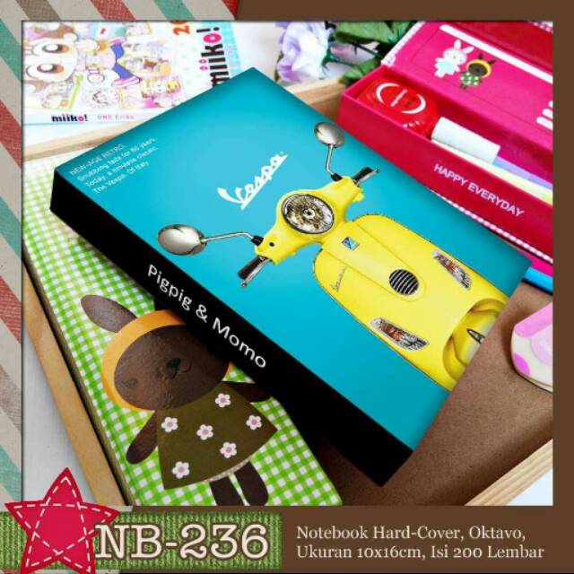 

Notebook A6 motif Vespa Tosca Pink FREE TAMBAH NAMA