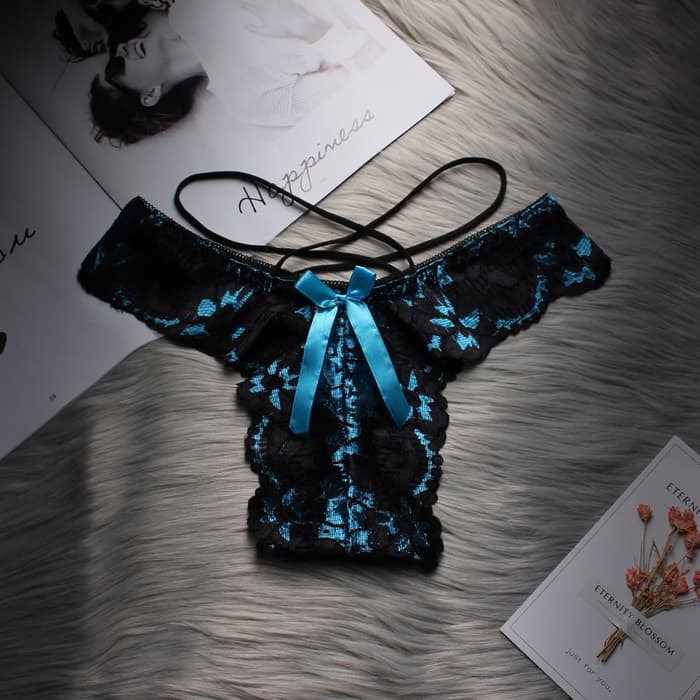 Dijual Celana Dalam Gstring Wanita thong CD Underwear Panty Lace Sexy Bikini   Hitam Murah