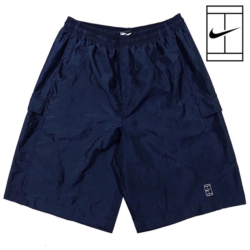 Celana Pendek Second Original Branded Murah / Vintage Nike Court Logo Cargo Short (Navy)