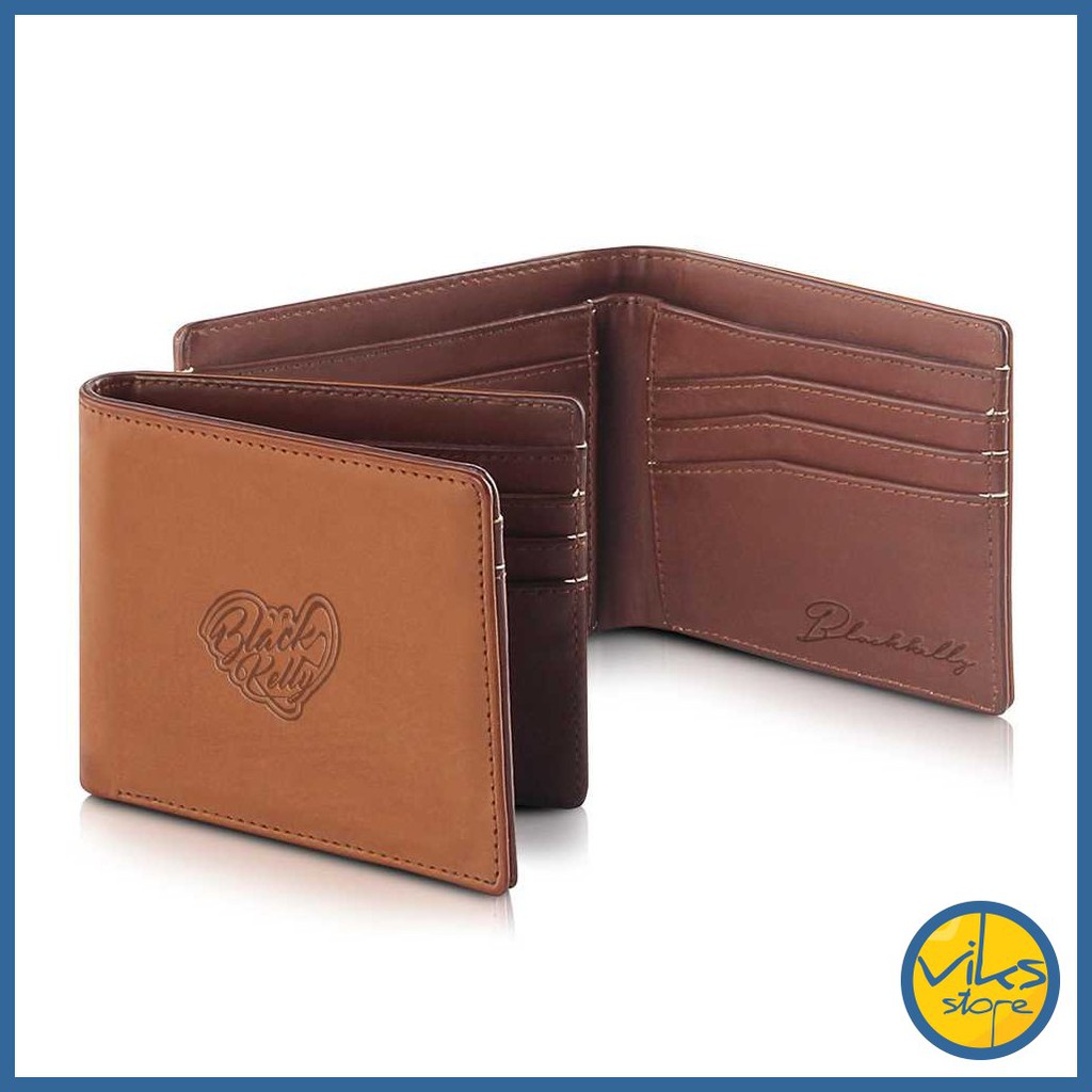 Dompet Pria Kulit Sintesis Wallet Blackkelly