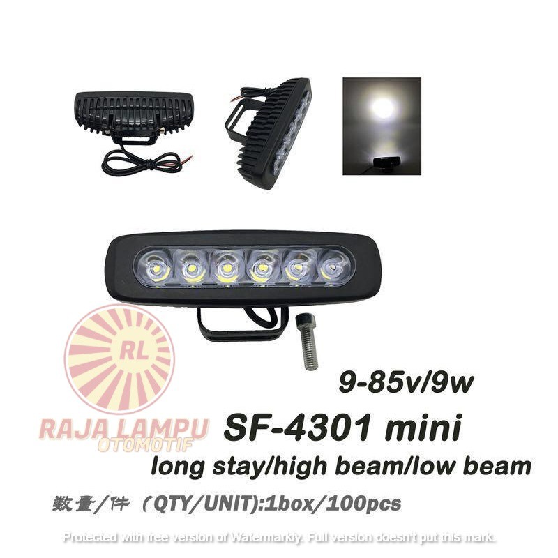 LAMPU TEMBAK MOTOR LED BAR CREE 6 MATA MINI 4301 SUPER TERANG ORIGINAL