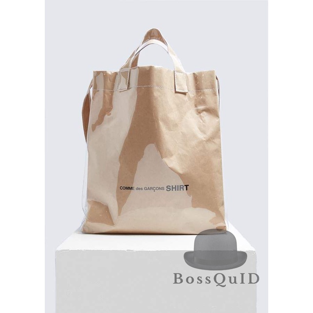 Comme Des Garcons CDG Tote Bag in Kraft Plastic Beige
