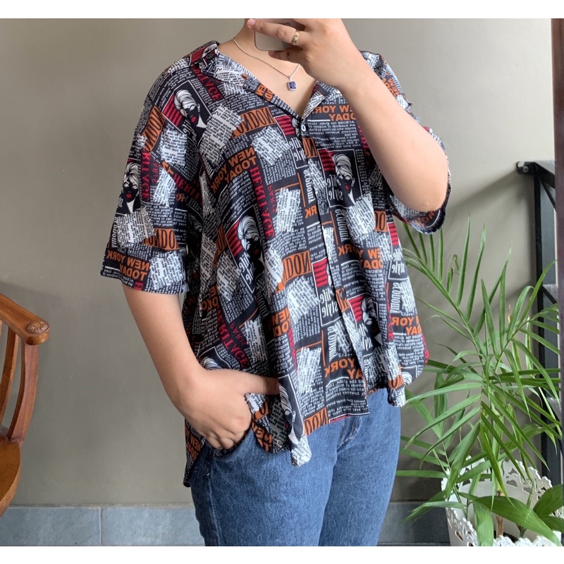 KEMEJA RAYON MOTIF // BONAMI PATTERN SHIRT // KEMEJA RAYON LENGAN PENDEK