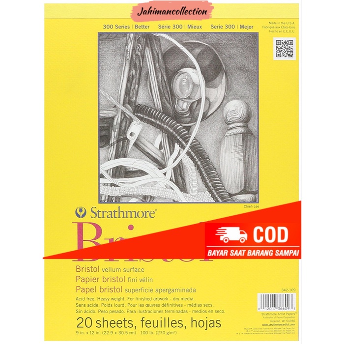 

✨ BISA COD ✨ Strathmore 300 Series Bristol 9" x 12" Vellum - 20 Sheets