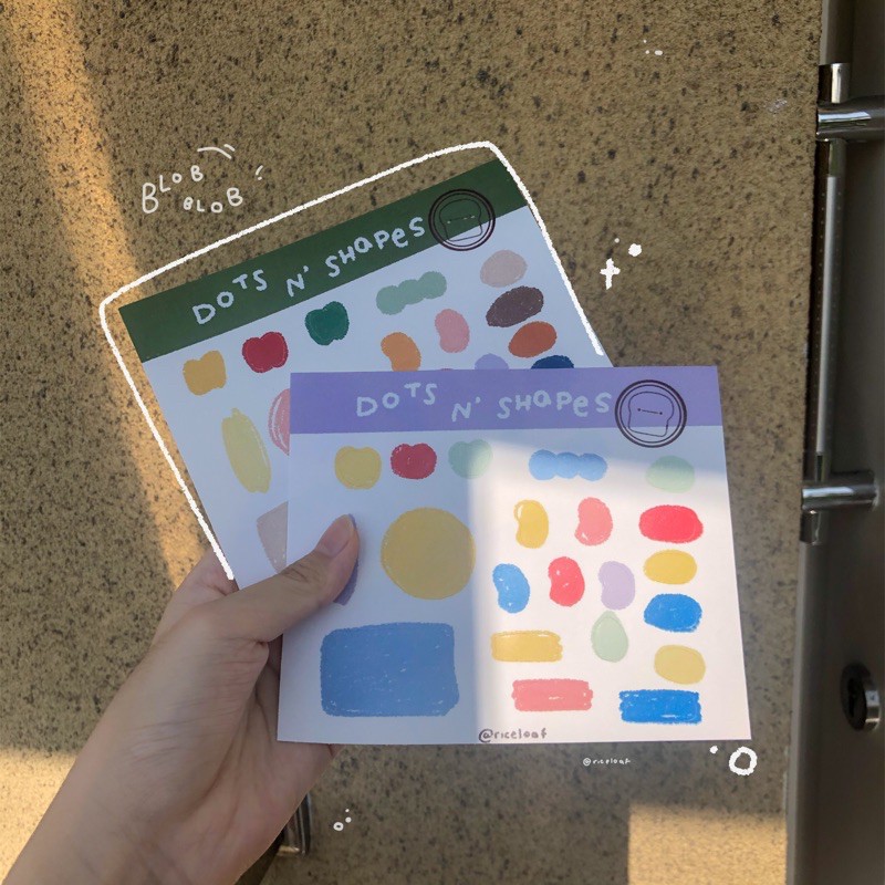 

Riceloaf Dots N’ Shapes Sticker Sheet Deco Cute Aesthetic Korean