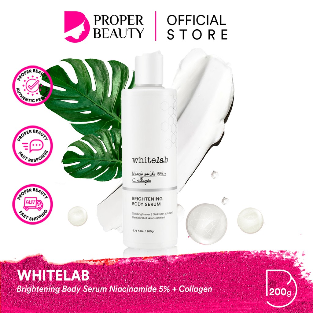 WHITELAB Brightening Body Serum Indonesia / Facial Wash Hydrating Essence Toner Ampoule Day Night Underarm Eye Cream Sunscreen Clay Mask Masker Gel Soap / Face Acne Mugwort Heartleaf Niacinamide Peeling Calming Paket Wajah Lengkap Set Sabun Krim Pelembab