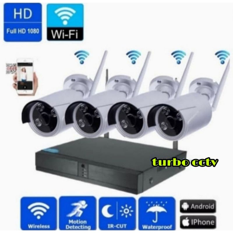 PAKET NVR KIT WIRELESS 4 CHANNEL + HDD HARDISK 500GB