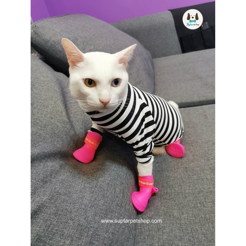 4pcs Sepatu Boots Anti Slip / Air / Hujan Portable Untuk Anjing / Kucing Peliharaan