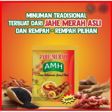 Jual Jahe Merah AMH Herbal Minuman sehat instant 1 renceng 12 pcs