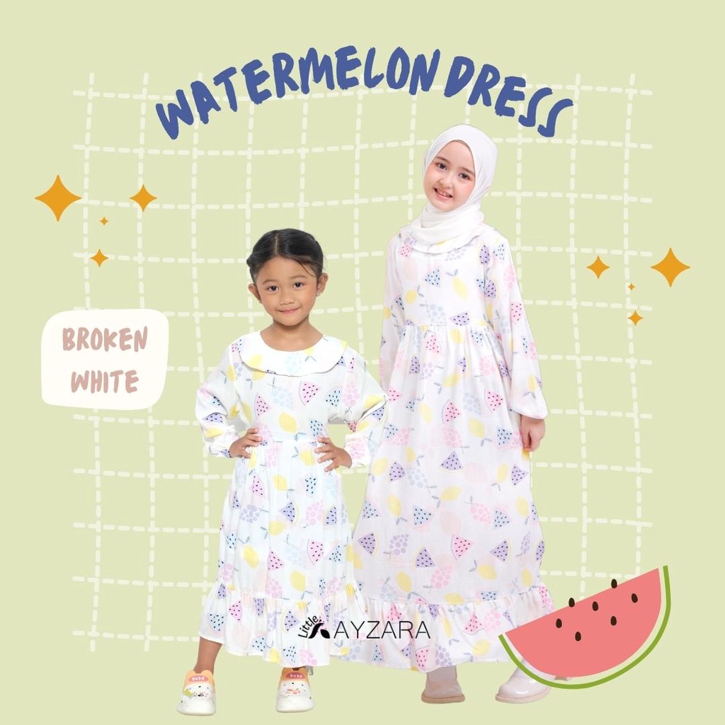 Dress anak perempuan usia 4-10 tahun Ayzara Dress Kids Rayon Premium