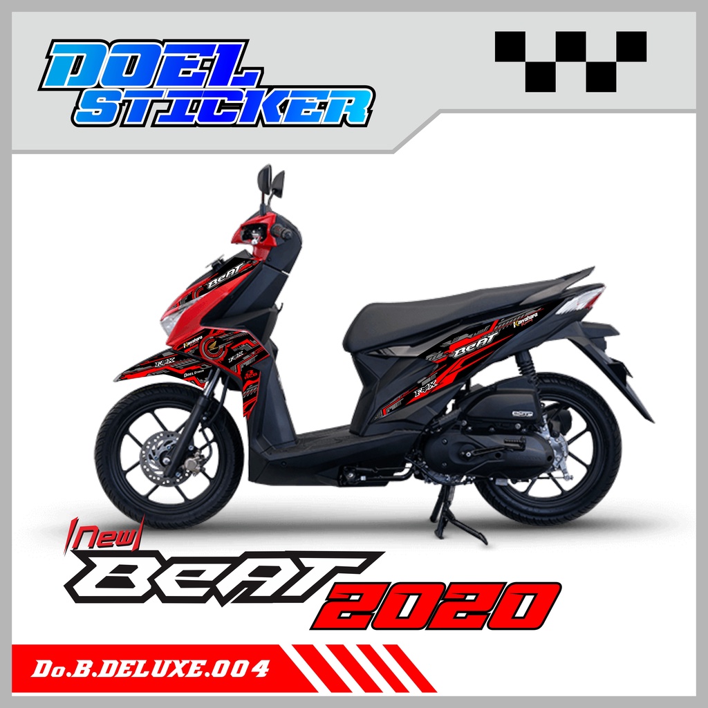 (cod) BEAT 2020 stiker striping BEAT deluxe 2020 004 VARIASI MOTIF RACING FOX