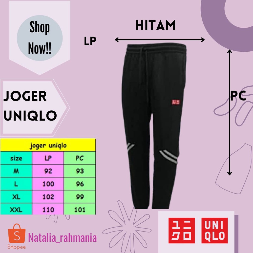 Uniqlo Drape Jogger Pants Original Wanita/Pria Polos