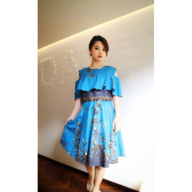Dress batik sabrina blue