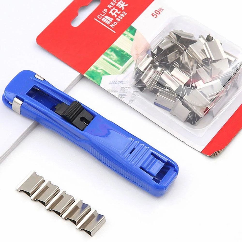 ELEGANT Mini Paper Cliper Metal Paper Clip Push Clamp Clip Refills Paper|Students Office Supplies Durable School Accessories Binding Supplies School Binding