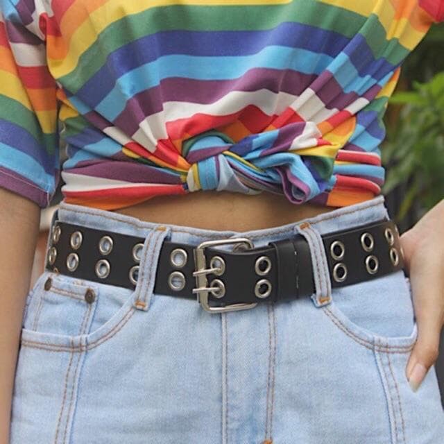 STRADY BELT HITAM / GRUNGE BELT Ikat Pinggang Retro Wanita Korea Terbaru dan Termurah