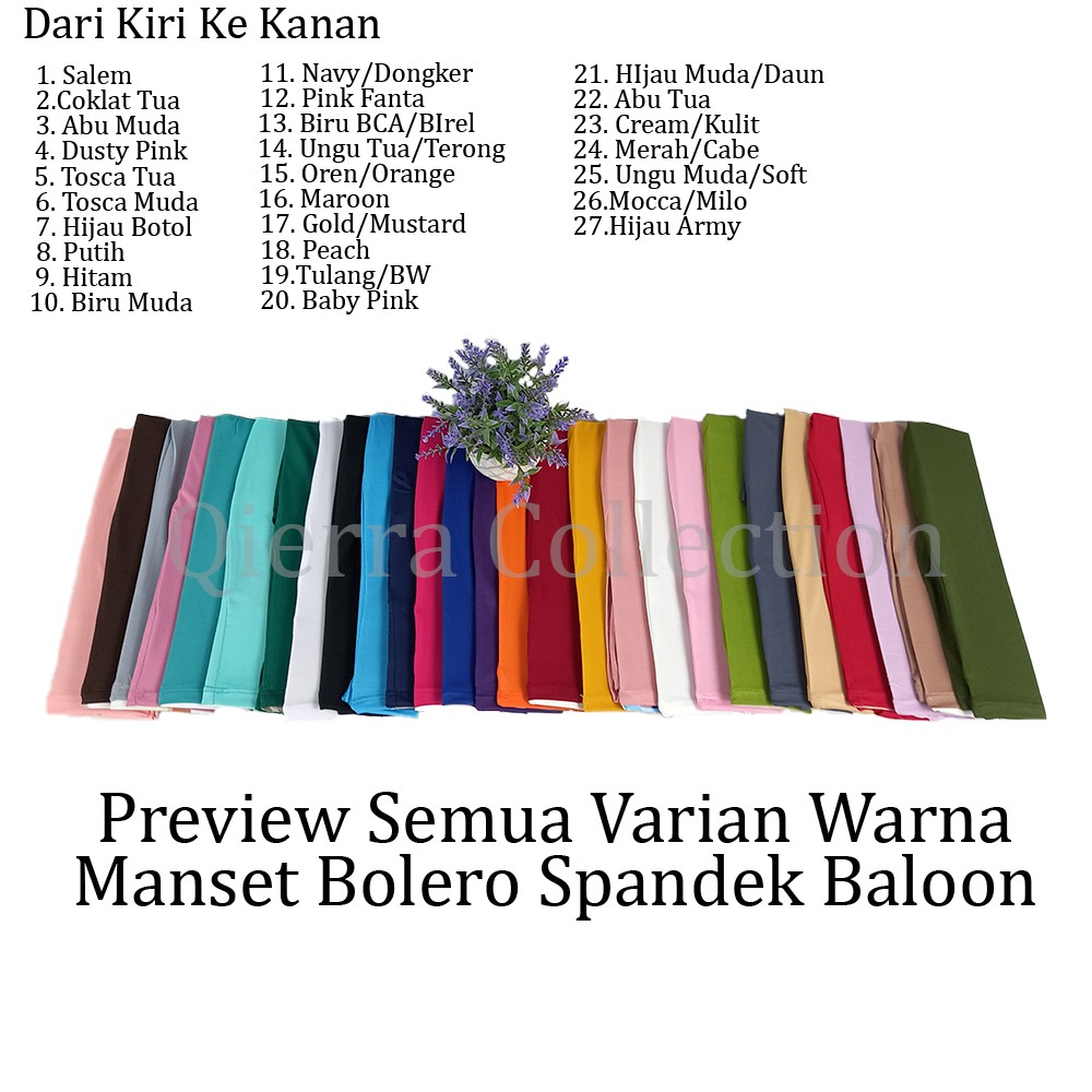Manset tangan sambung/Bolero polos warna bahan spandek baloon all size dan jumbo-2