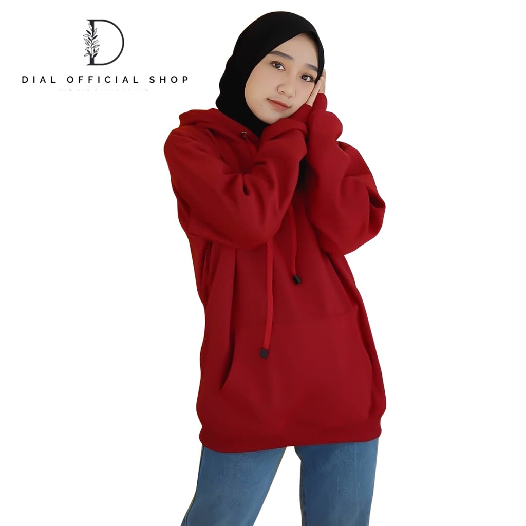Dial Sweater Natural Hoodie Wanita Pria Unisex | Jaket Sweater Wanita | Suwiter Wanita Pria Tebal-Maroon