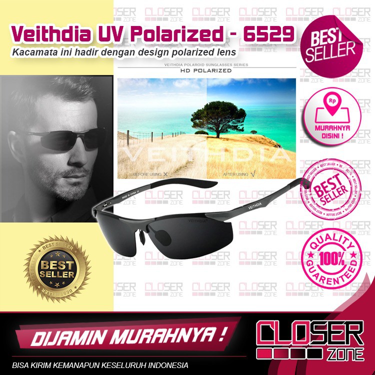 Veithdia Kacamata Pria UV Polarized 6529