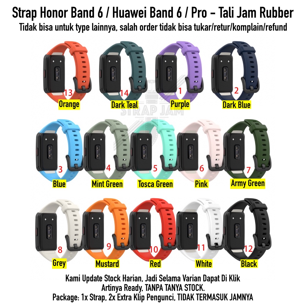 Tali Jam Honor Band 6 / Huawei Band 6 / Pro - Strap Rubber Silikon Replacement Band