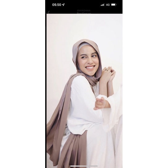 Pashmina Malay Silk Texture Premium Shawl Rayya Silk-Capucino