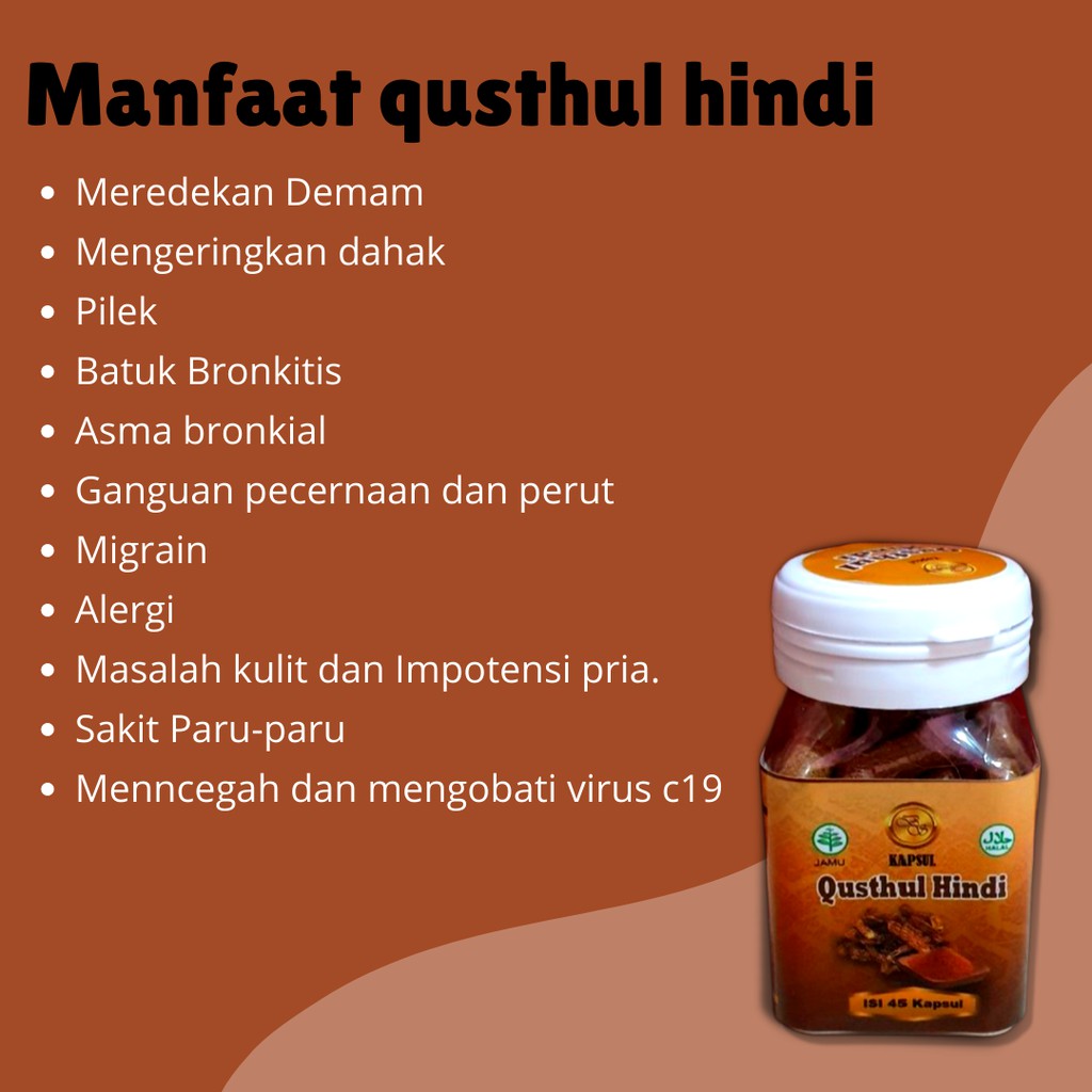 Obat Hidung Tersumbat Sinusitis Dan Pelancar Haid Ampuh Penyubur Kandungan Pria Wanita Qusthul Hindi 45 Kapsul Original