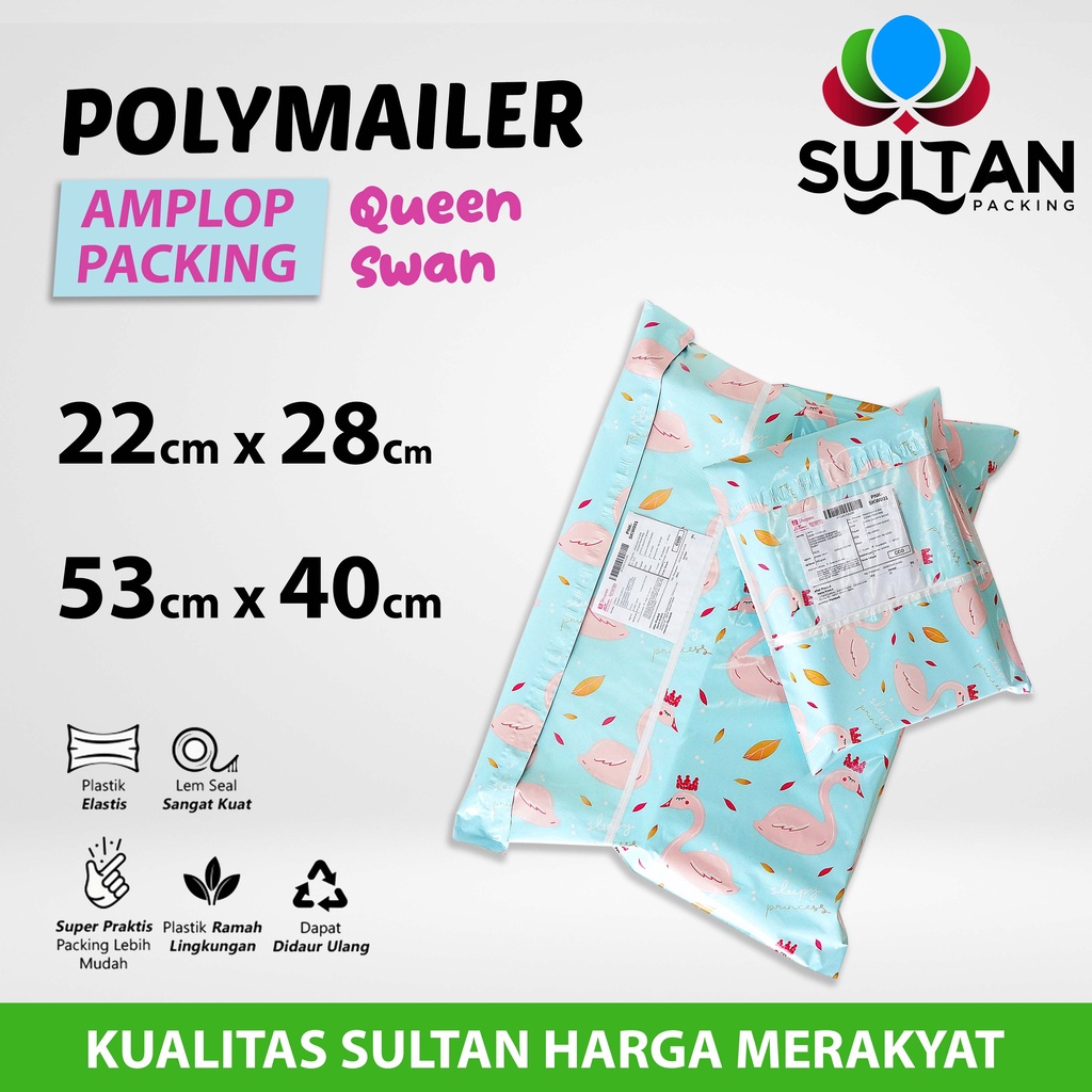

Polymailer Polimailer Amplop Plastik Packing Rusfet Premium Motif Swan Satuan