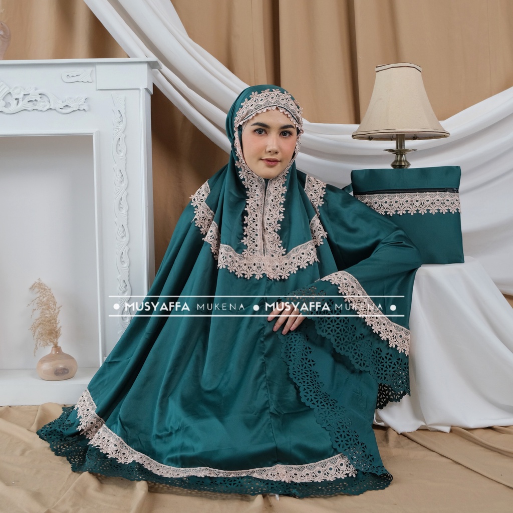 Mukena Dewasa Amanda 2 in 1 Lasercut Renda Mewah Musyaffa