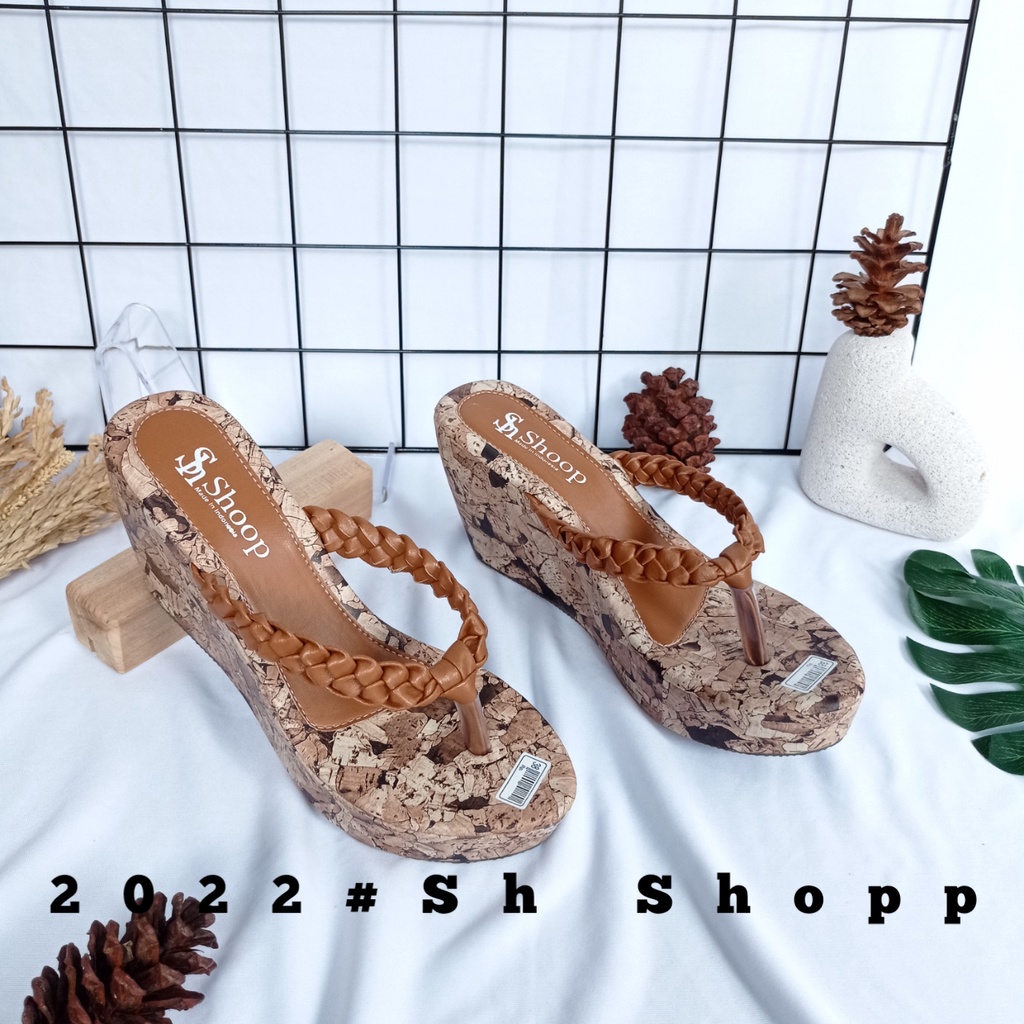 Sandal Wedges Wanita Jepit Kepang Terbaru /Promo Sandal Wedges Jepit Wanita Termurah / Sandal Wedges Wanita Original