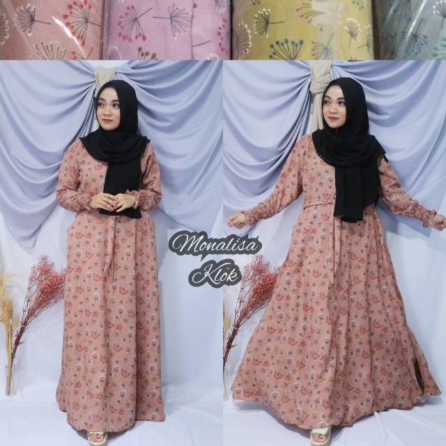 Gamis monalisa Bangkok premium tanpa khimar