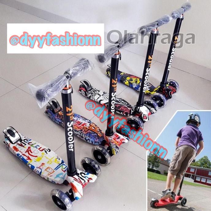 Scooter anak roda 3 Led / Stuker anak / Scooter Kickboard Skuter