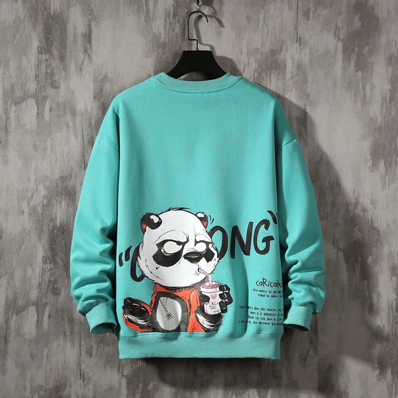 Sweater Pria Cartoong Panda Sweater Big Size Sweater Crewneck Size XXL Fleece