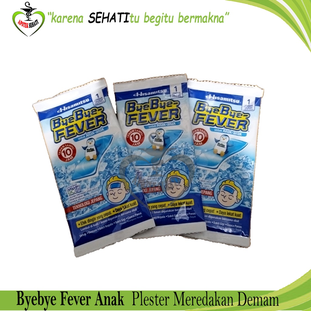 ByeBye Fever Plester Kompres Demam Bayi dan Anak Patch Serap Panas