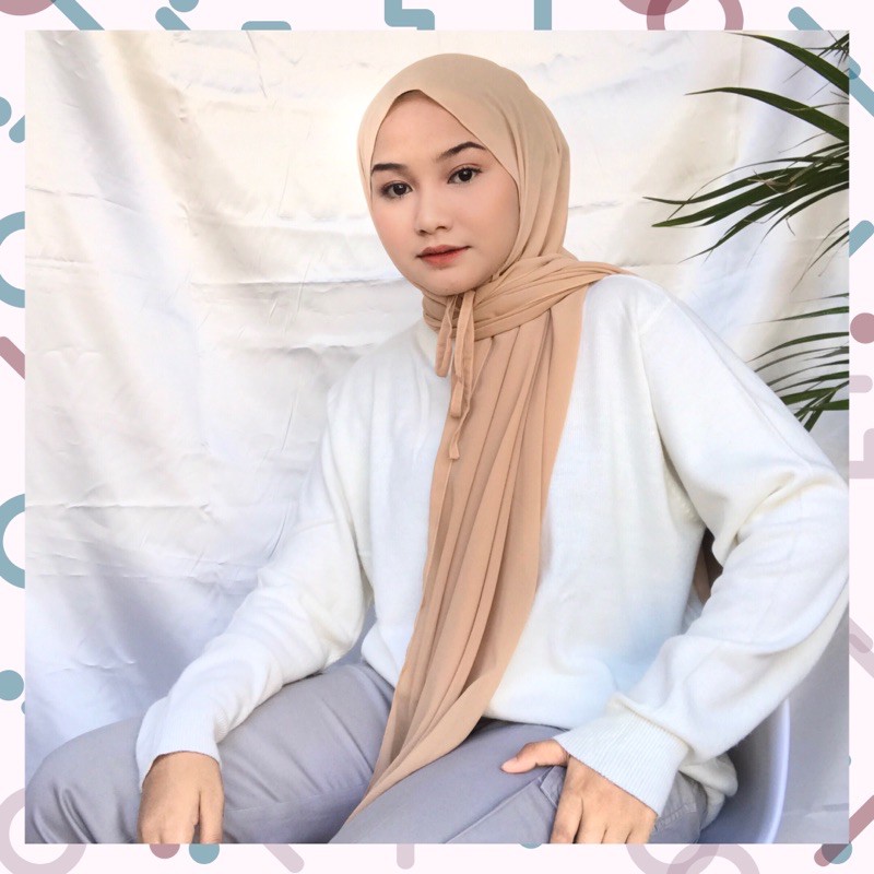 Warna jilbab cream plisket Baju Maroon