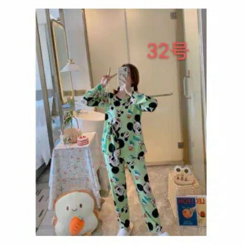 PP Piyama Mickey Hijau Import