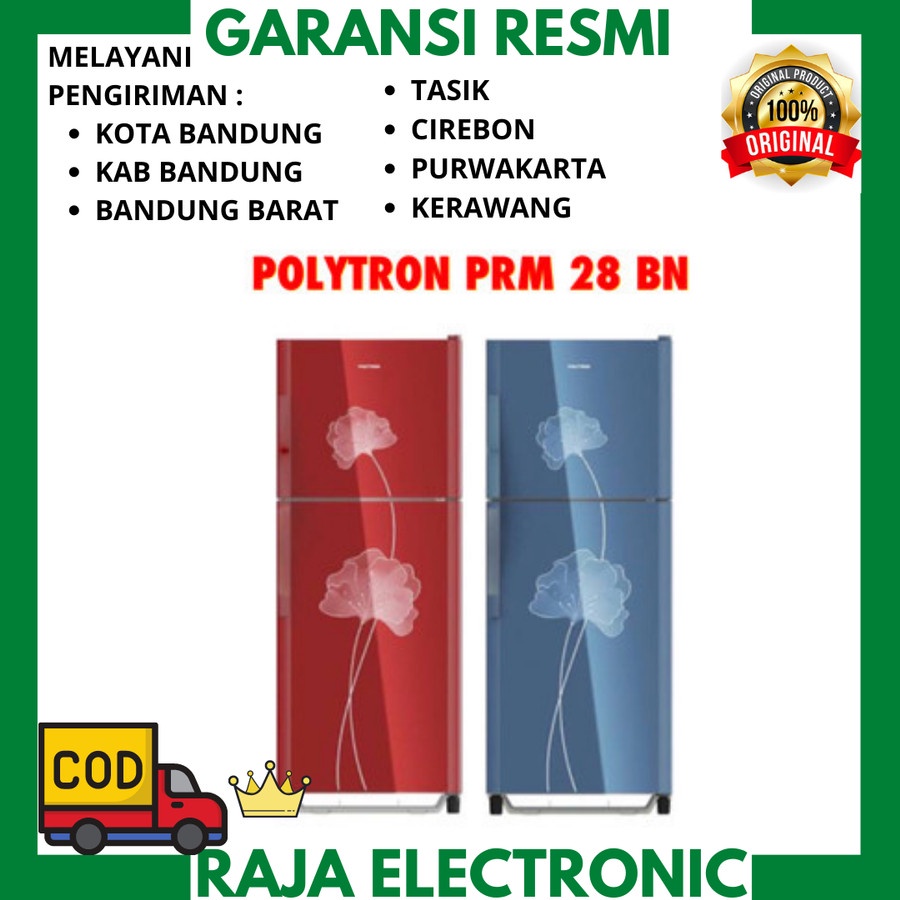 KULKAS LEMARI ES 2 PINTU POLYTRON PRM 28 BNR (RED) PRM 28BNB (BLUE)
