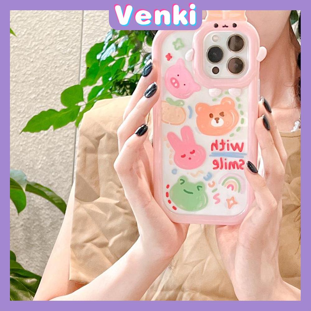 iPhone Case Silicone Soft Case Clear Case Airbag Shockproof Protection Camera Shiny Feel Bear Cartoon Cute Compatible For iPhone 11 Pro Max 13 Pro Max 12 Pro Max 7Plus xr XS Max