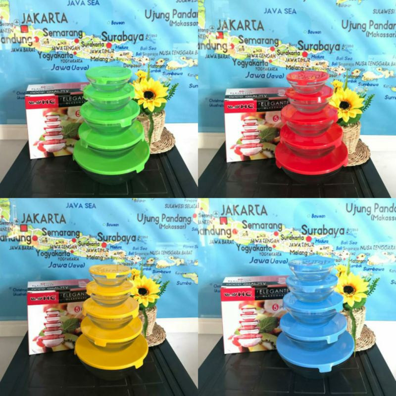 MANGKOK 5 SUSUN HC | GLASS BOWL SET HC